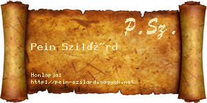 Pein Szilárd névjegykártya