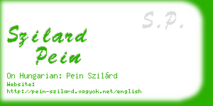 szilard pein business card